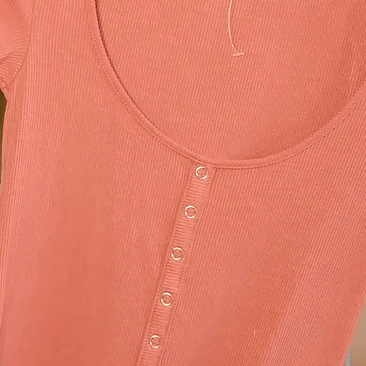 Rose Ribbed Button-Front Dress